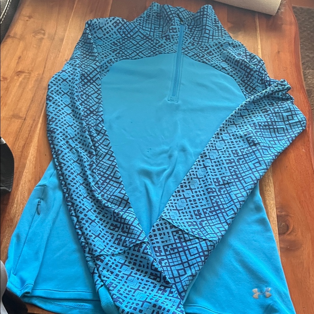 Under Armour Teal Geometric Half-Zip Pullover